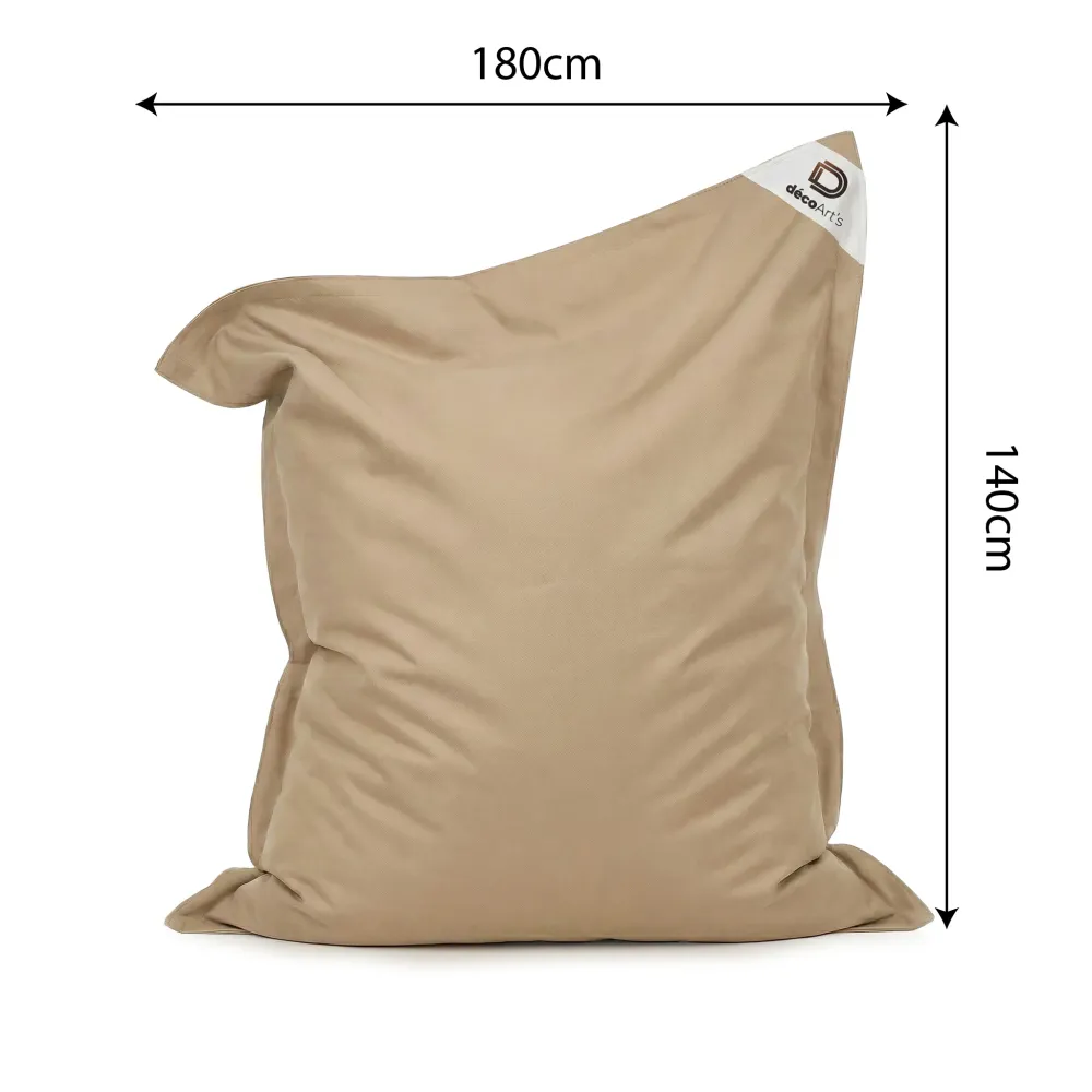 Pouf Gigante XXL 180x140 Beige - Impermeabile & Sfoderabile (Schiuma)