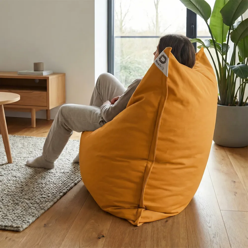 Pouf Gigante XXL 180x140 Giallo Miele - Impermeabile & Sfoderabile (Schiuma)