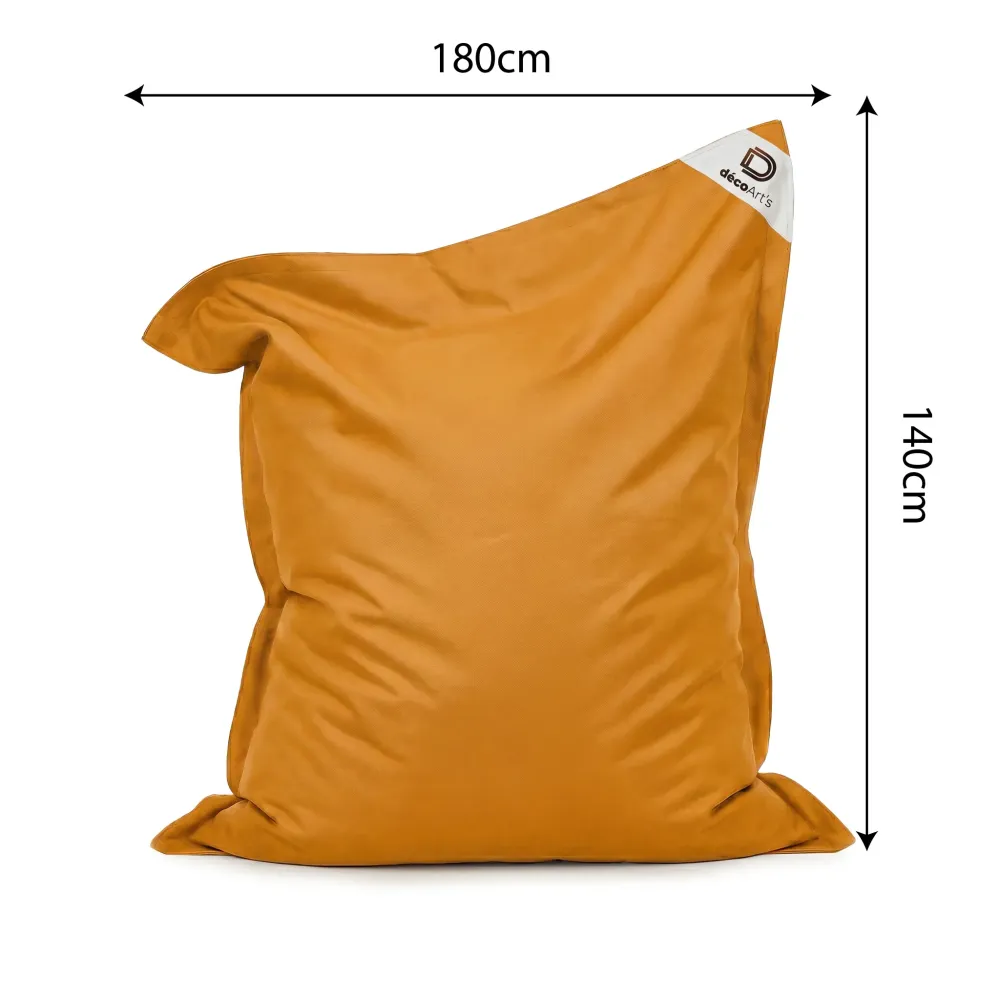 Pouf Gigante XXL 180x140 Giallo Miele - Impermeabile & Sfoderabile (Schiuma)