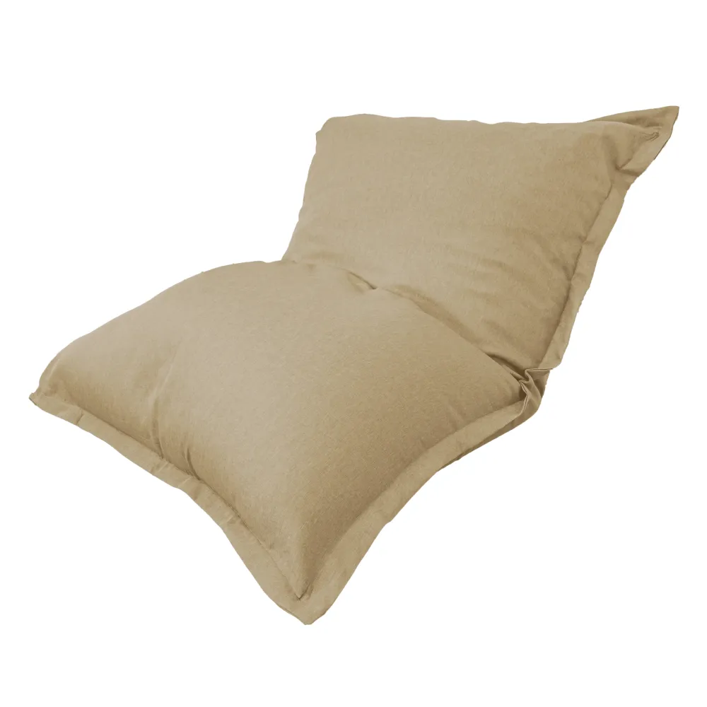Pouf Gigante XXL 190x155 Beige - Effetto Lino e Schiuma (Divano da Pavimento Design)