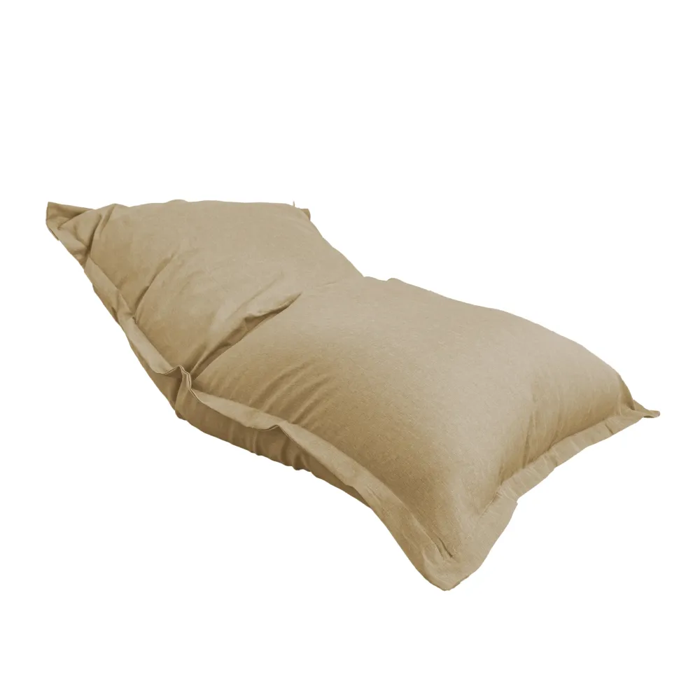 Pouf Gigante XXL 190x155 Beige - Effetto Lino e Schiuma (Divano da Pavimento Design)