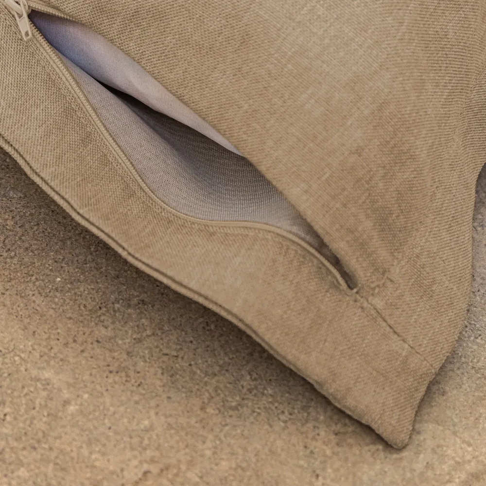 Pouf Gigante XXL 190x155 Beige - Effetto Lino e Schiuma (Divano da Pavimento Design)