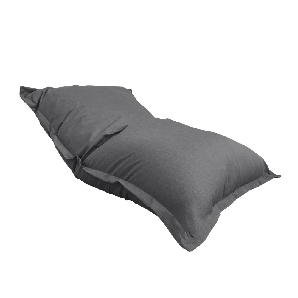 Pouf Gigante XXL 190x155 Grigio Chiné - Effetto Lino e Schiuma (Divano da Pavimento Design)