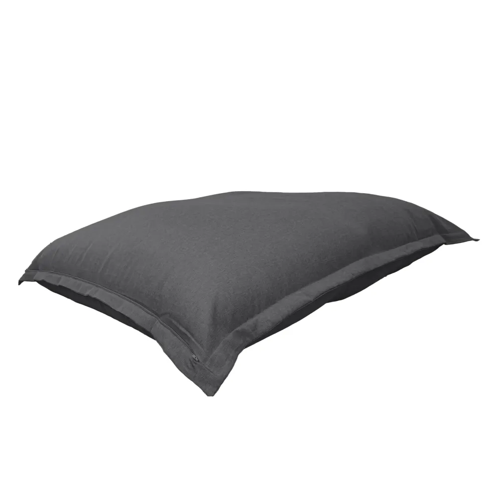 Pouf Gigante XXL 190x155 Grigio Chiné - Effetto Lino e Schiuma (Divano da Pavimento Design)