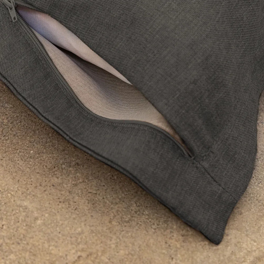 Pouf Gigante XXL 190x155 Grigio Chiné - Effetto Lino e Schiuma (Divano da Pavimento Design)