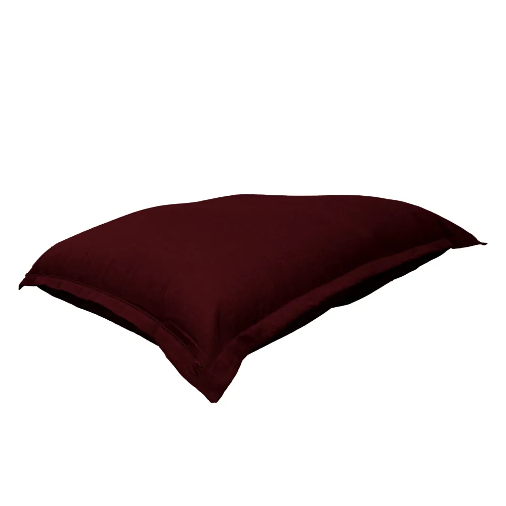 Pouf Gigante XXL 190x155 Prugna - Effetto Lino e Schiuma (Divano da Pavimento Design)