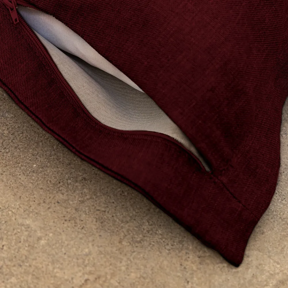 Pouf Gigante XXL 190x155 Prugna - Effetto Lino e Schiuma (Divano da Pavimento Design)