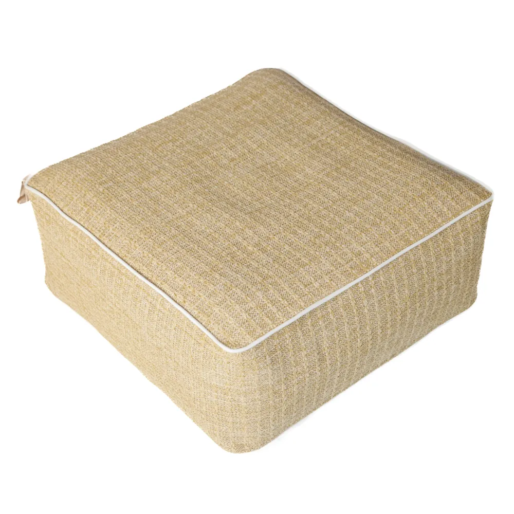 Pouf Gonfiabile da Esterno Quadrato 58cm - Effetto Rafia e Impermeabile