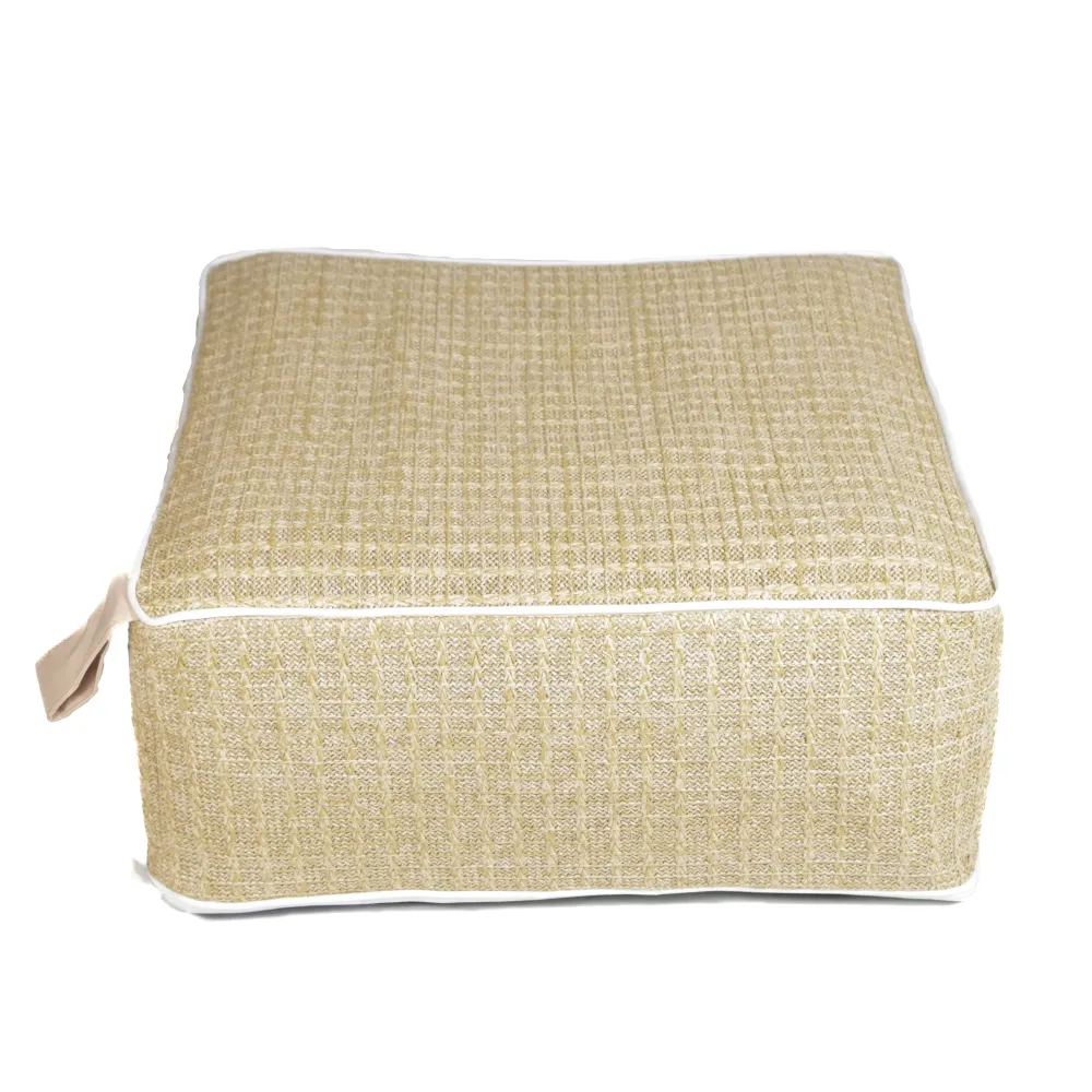Pouf Gonfiabile da Esterno Quadrato 58cm - Effetto Rafia e Impermeabile