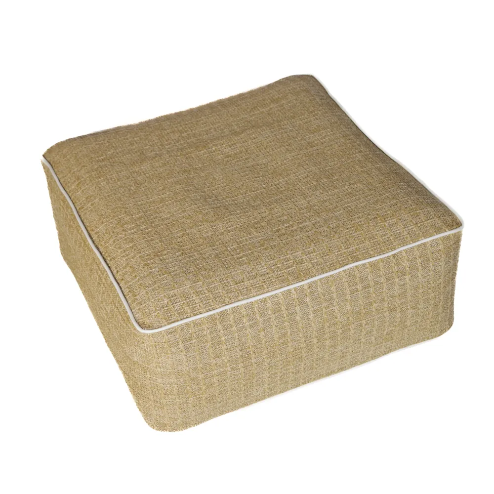 Pouf Gonfiabile da Esterno Quadrato 58cm - Effetto Rafia e Impermeabile