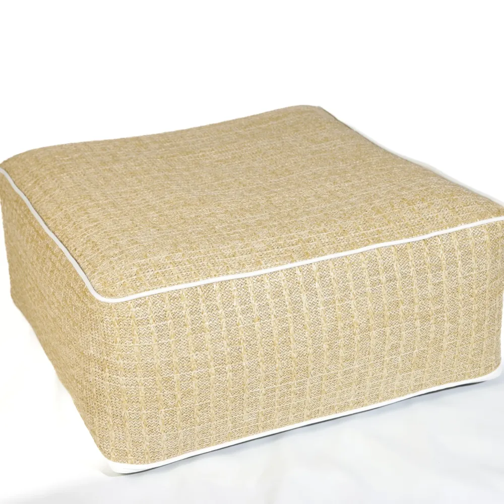 Pouf Gonfiabile da Esterno Quadrato 58cm - Effetto Rafia e Impermeabile