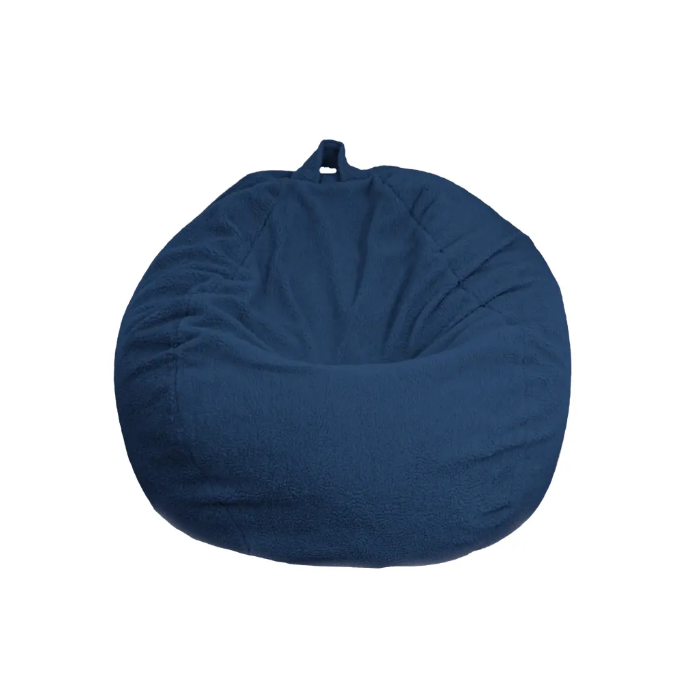 Pouf Pera Gigante XXL 120x150 Blu Petrolio - Tessuto Sherpa e Schiuma (Cocon Ultime)