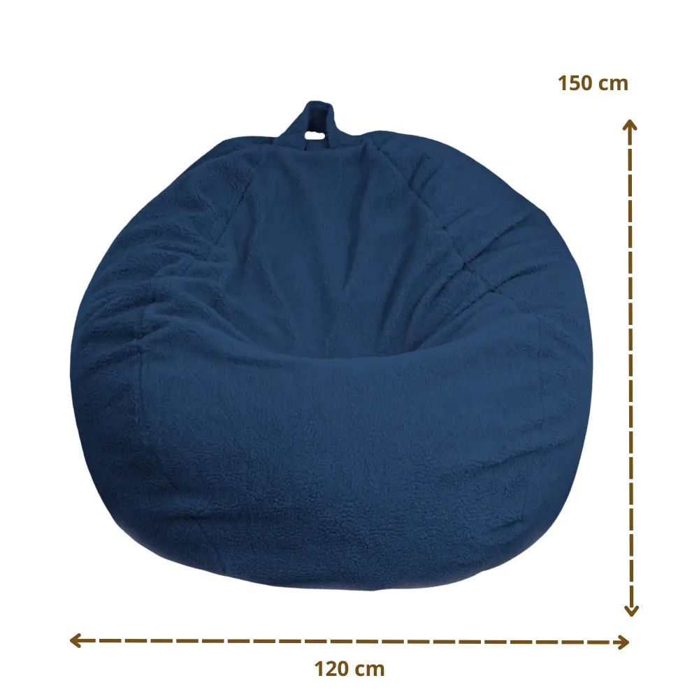 Pouf Pera Gigante XXL 120x150 Blu Petrolio - Tessuto Sherpa e Schiuma (Cocon Ultime)