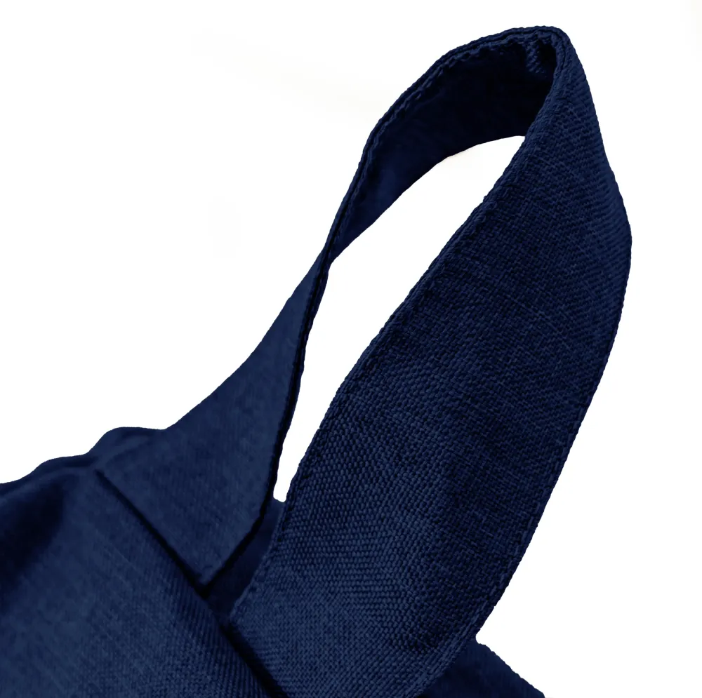 Pouf Pera Gigante XXL 120x150 Blu Indaco - Tissu Effetto Lino e Schiuma (Salotto Chic)