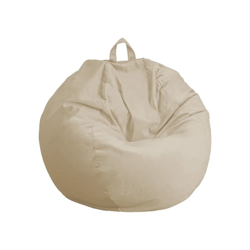 Pouf Pera Gigante XXL 120x150 Crema - Velluto e Schiuma (Gran Lusso e Comfort)