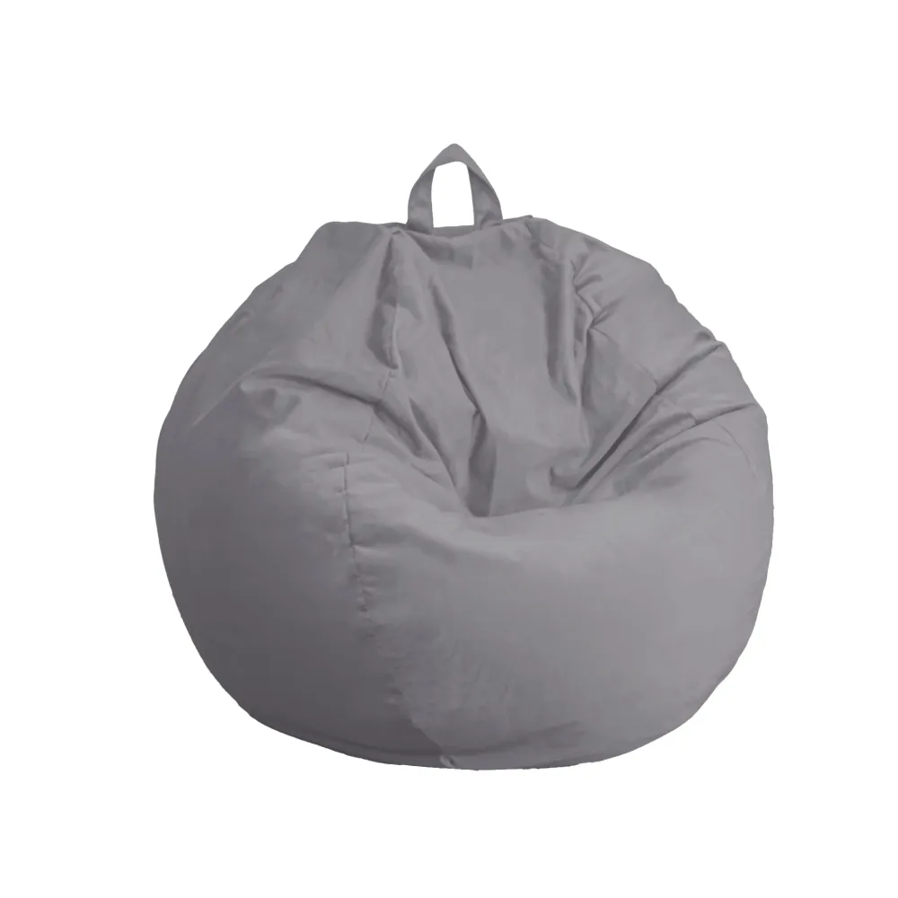 Pouf Pera Gigante XXL 120x150 Grigio Chiaro - Velluto e Schiuma (Gran Lusso e Comfort)