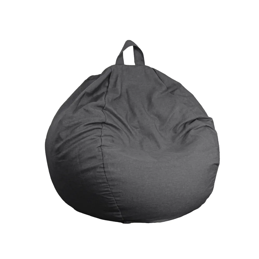 Pouf Pera Gigante XXL 120x150 Grigio Chiné - Tissu Effetto Lino e Schiuma (Salotto Chic)