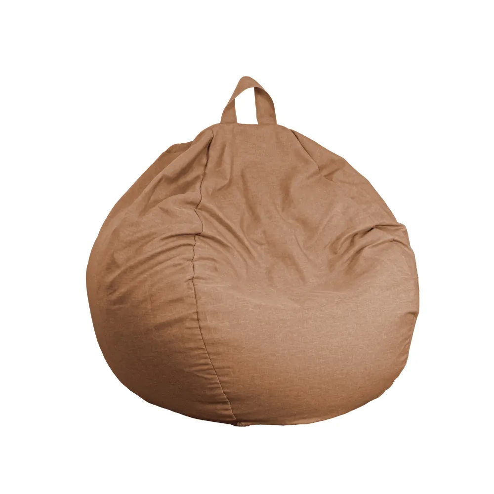 Pouf Pera Gigante XXL 120x150 Marron Clair - Tissu Effetto Lino e Schiuma (Salotto Chic)