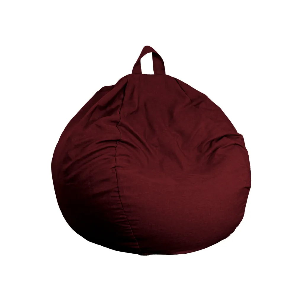 Pouf Pera Gigante XXL 120x150 Prugna - Tissu Effetto Lino e Schiuma (Salotto Chic)