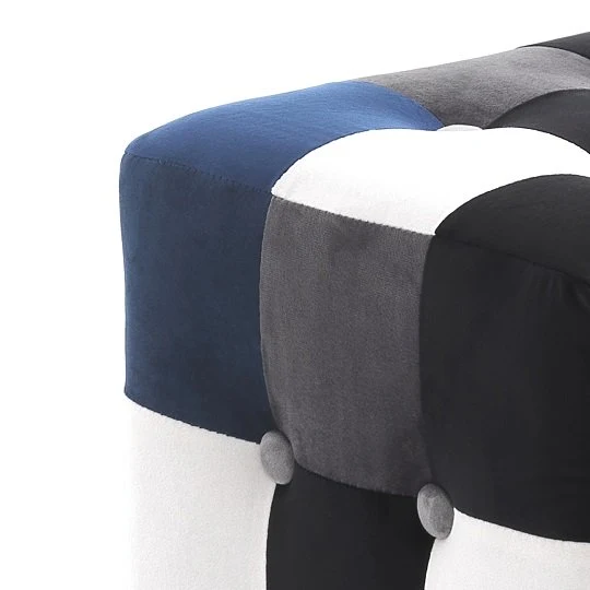 Pouf poggia piedi moderno morbido tessuto patchwork cm 35x35x35h