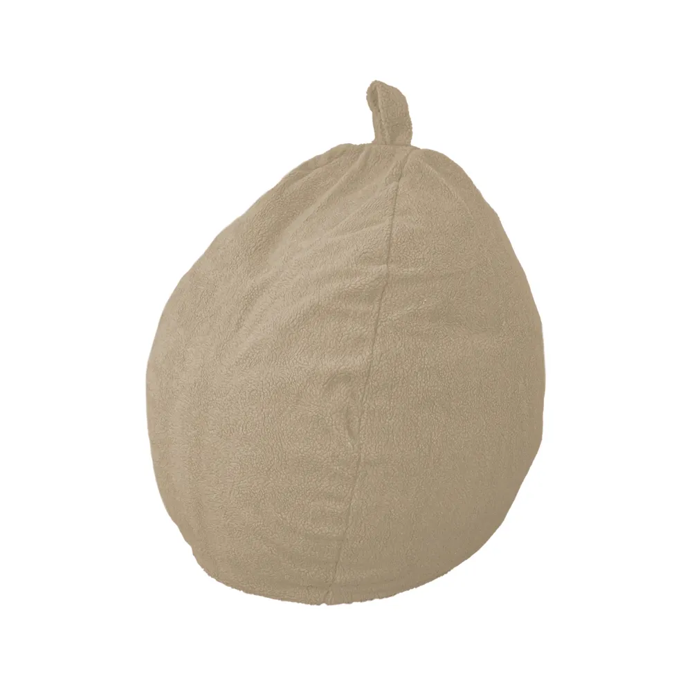 Pouf poire XL d'intérieur en tissu sherpa - 110x120 cm - Beige
