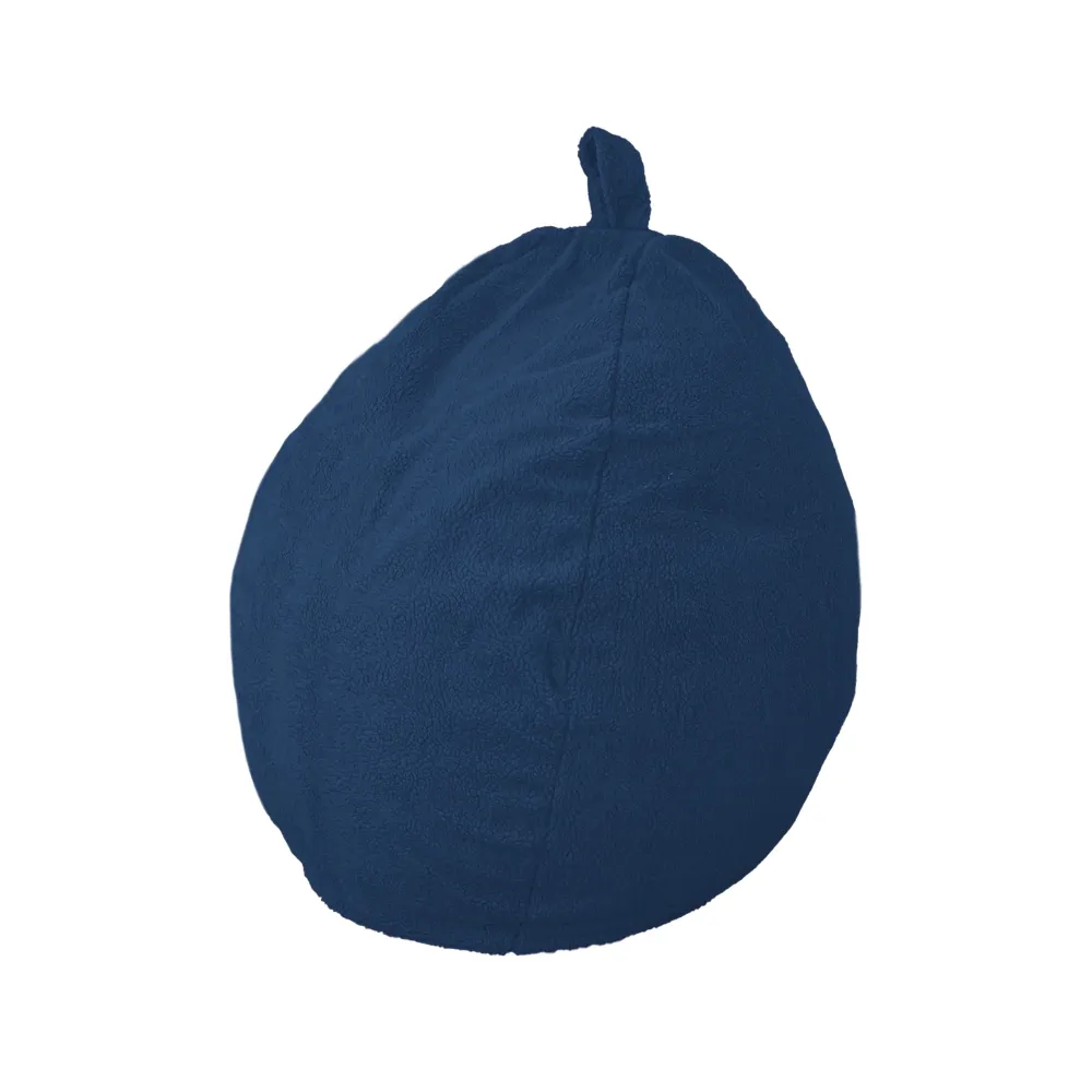 Pouf poire XL d'intérieur en tissu sherpa - 110x120 cm - Blu pétrole