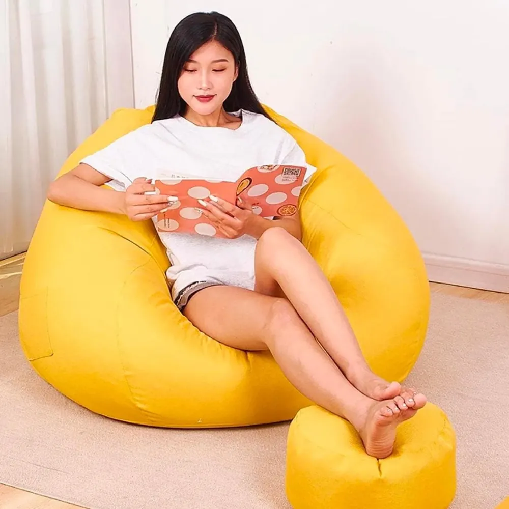 Pouf Sacco Nylon 65x62cm Giallo