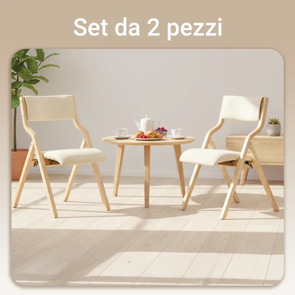 Pre-sale SoBuy FST40-Wx2, Lotto da 2 Sedie Pieghevoli da Pranzo con Seduta e Schienale Imbottiti, Design Elegante e Salvas...