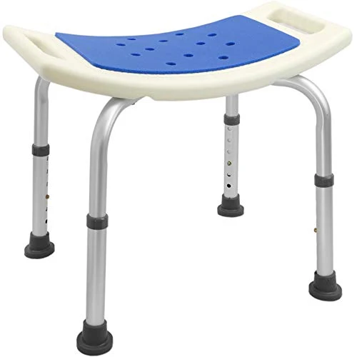 PrimeMatik Sgabello da Doccia ergonomico Antiscivolo Regolabile Altezza Imbottito (kd08), Bianco, Taglia Unica