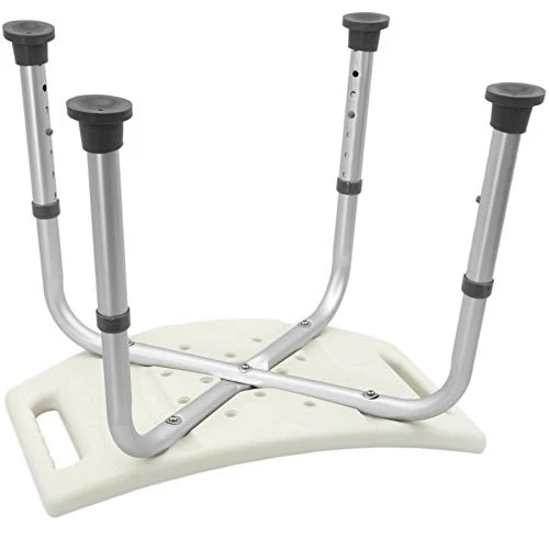 PrimeMatik Sgabello da Doccia ergonomico Antiscivolo Regolabile Altezza Imbottito (kd08), Bianco, Taglia Unica