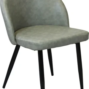 PRINCE - poltrona imbottita per sala da pranzo ecopelle cm 50 x 50 x 76 h Tortora Milani Home