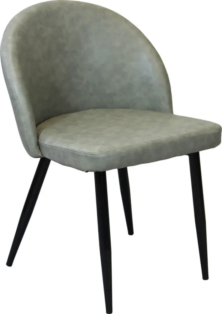 PRINCE - poltrona imbottita per sala da pranzo ecopelle cm 50 x 50 x 76 h Tortora Milani Home