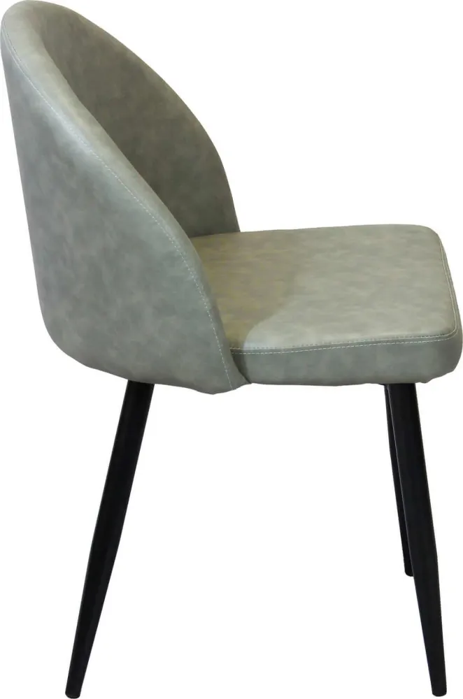 PRINCE - poltrona imbottita per sala da pranzo ecopelle cm 50 x 50 x 76 h Tortora Milani Home