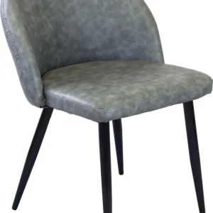PRINCE - poltrona imbottita per sala da pranzo ecopelle cm 50 x 50 x 76 h Grigio Milani Home