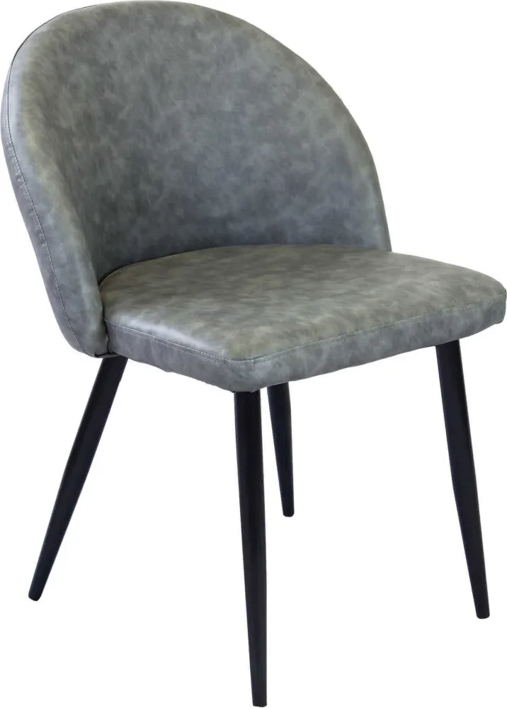 PRINCE - poltrona imbottita per sala da pranzo ecopelle cm 50 x 50 x 76 h Grigio Milani Home