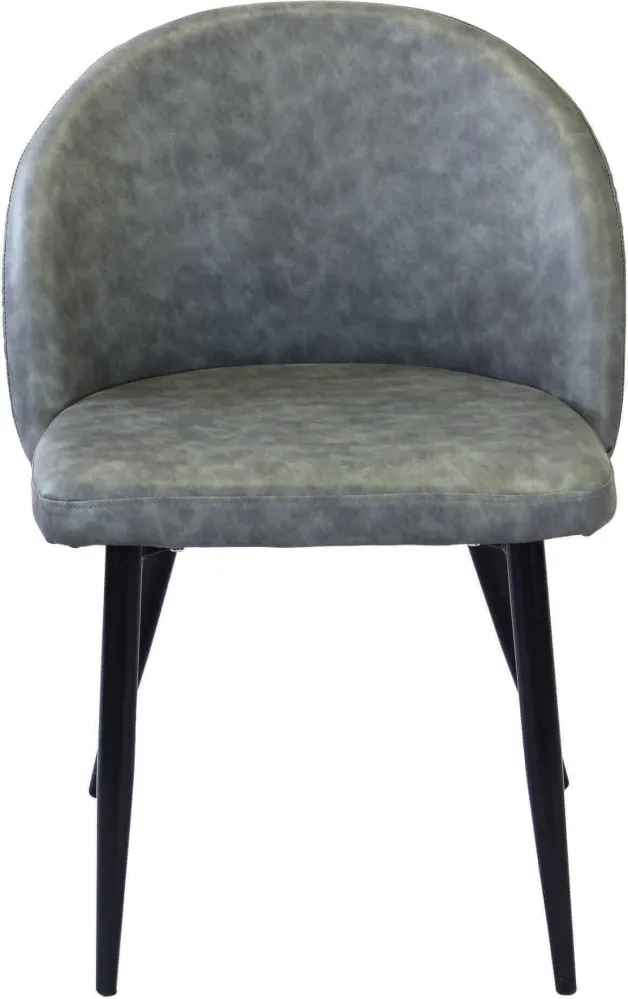 PRINCE - poltrona imbottita per sala da pranzo ecopelle cm 50 x 50 x 76 h Grigio Milani Home