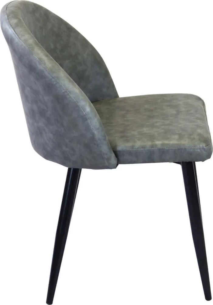 PRINCE - poltrona imbottita per sala da pranzo ecopelle cm 50 x 50 x 76 h Grigio Milani Home