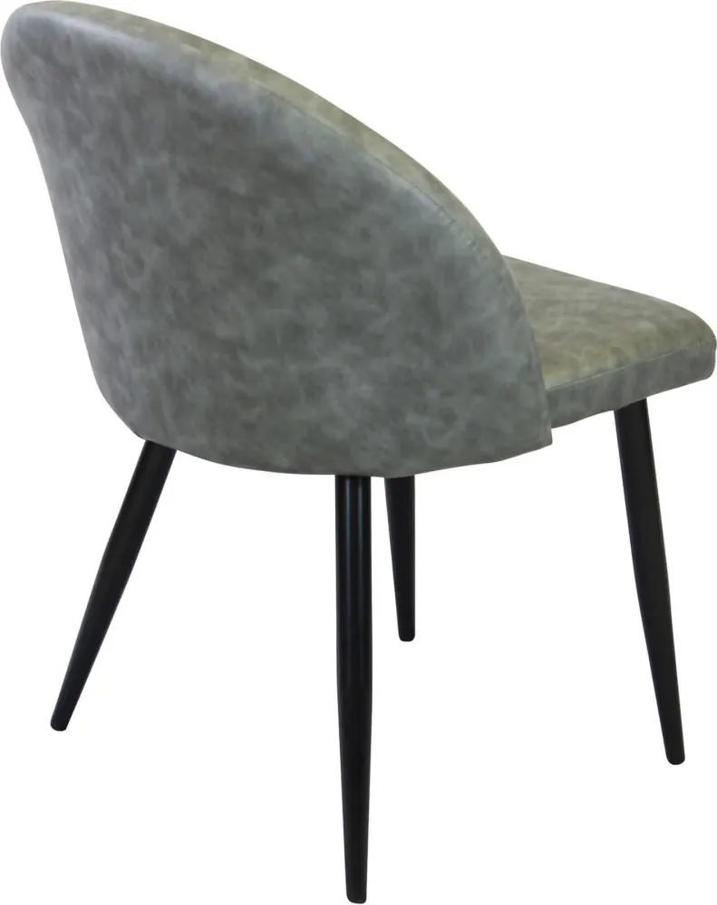 PRINCE - poltrona imbottita per sala da pranzo ecopelle cm 50 x 50 x 76 h Grigio Milani Home
