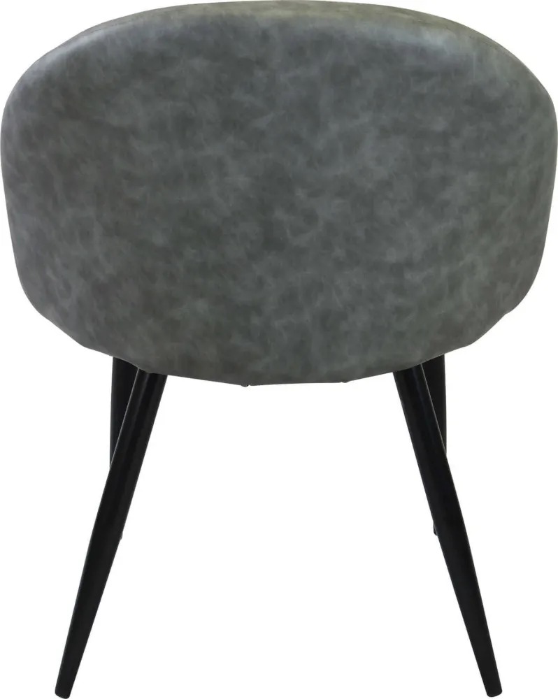 PRINCE - poltrona imbottita per sala da pranzo ecopelle cm 50 x 50 x 76 h Grigio Milani Home