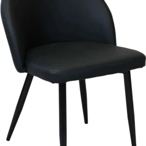 PRINCE - poltrona imbottita per sala da pranzo ecopelle cm 50 x 50 x 76 h Nero Milani Home