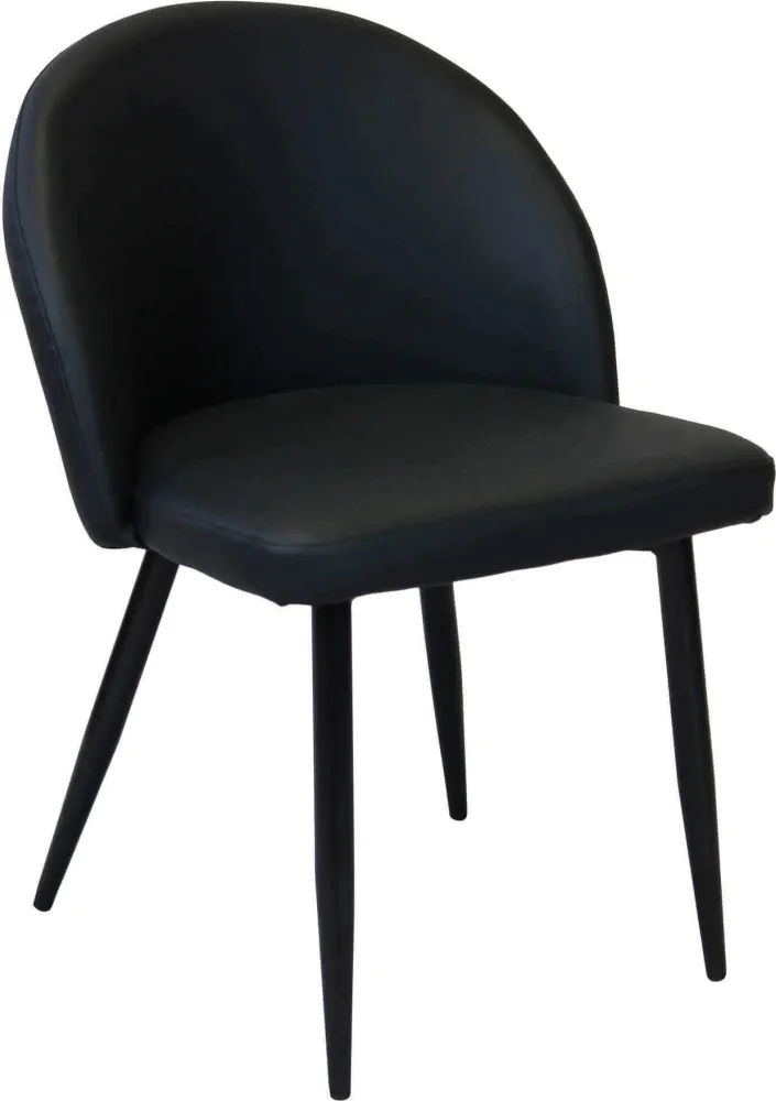 PRINCE - poltrona imbottita per sala da pranzo ecopelle cm 50 x 50 x 76 h Nero Milani Home