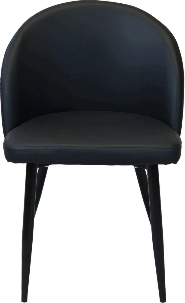 PRINCE - poltrona imbottita per sala da pranzo ecopelle cm 50 x 50 x 76 h Nero Milani Home