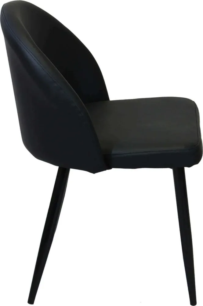 PRINCE - poltrona imbottita per sala da pranzo ecopelle cm 50 x 50 x 76 h Nero Milani Home