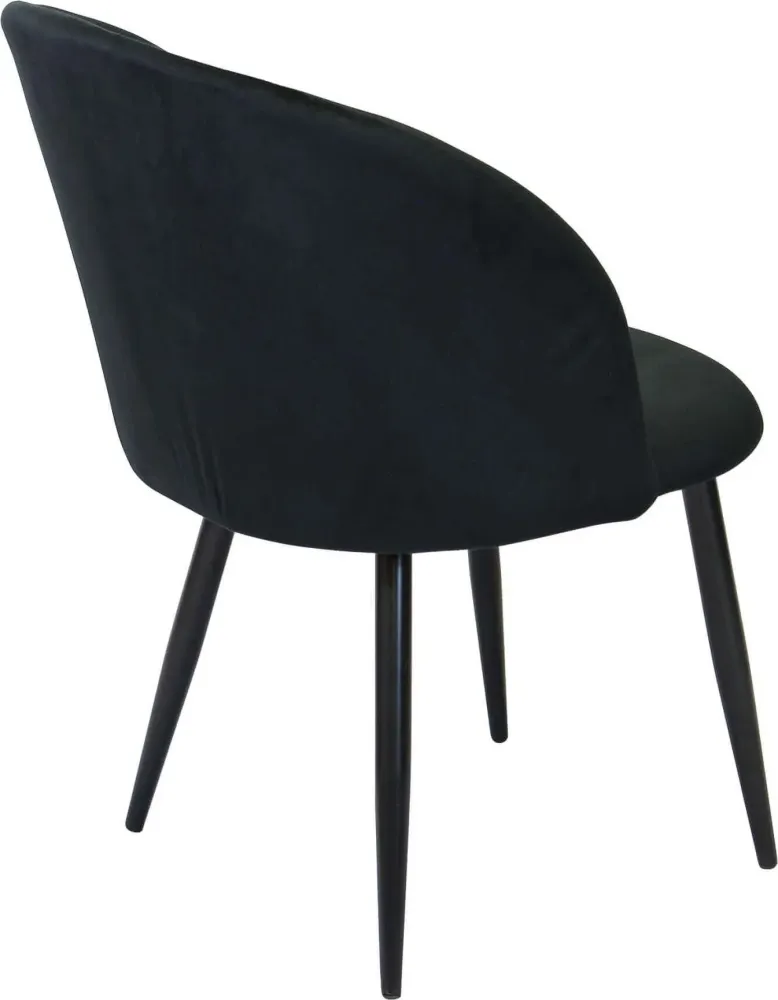 PRINCE - poltrona imbottita per sala da pranzo ecopelle cm 50 x 50 x 76 h Nero Milani Home