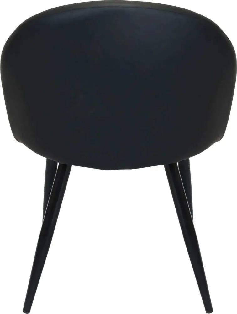 PRINCE - poltrona imbottita per sala da pranzo ecopelle cm 50 x 50 x 76 h Nero Milani Home