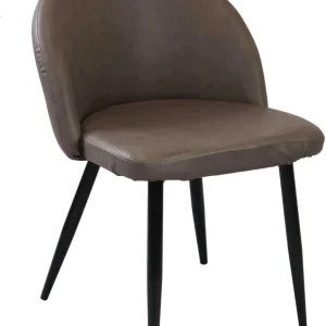 PRINCE - poltrona imbottita per sala da pranzo ecopelle cm 50 x 50 x 76 h Marrone Milani Home