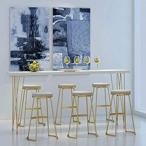 Sgabelli Poggiapiedi Ingresso Nordic Semplice di Legno Solido Gold Bar Stool Tea Shop Cafe Bar Sedia Alta Sgabello Casual...