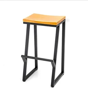 Sgabello Sedia Poggiapiedi di Legno Solido Bar Stool Retro Restaurant Metallo di Alta Sgabello Tempo Libero Ferro Battuto...