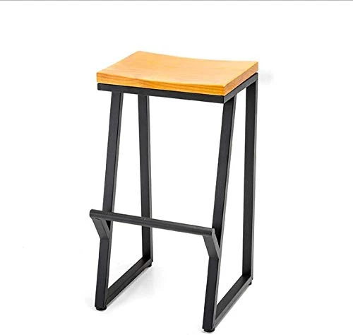 Sgabello Sedia Poggiapiedi di Legno Solido Bar Stool Retro Restaurant Metallo di Alta Sgabello Tempo Libero Ferro Battuto...