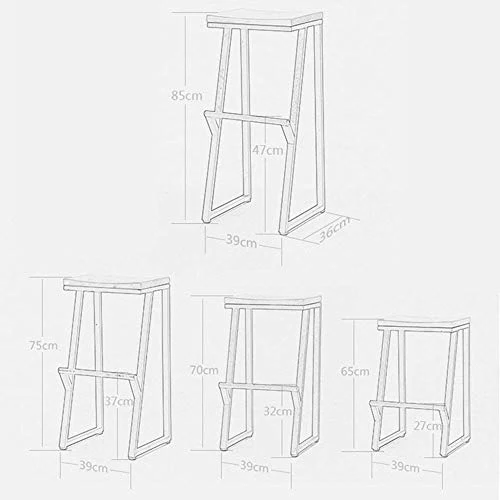 Sgabello Sedia Poggiapiedi di Legno Solido Bar Stool Retro Restaurant Metallo di Alta Sgabello Tempo Libero Ferro Battuto...